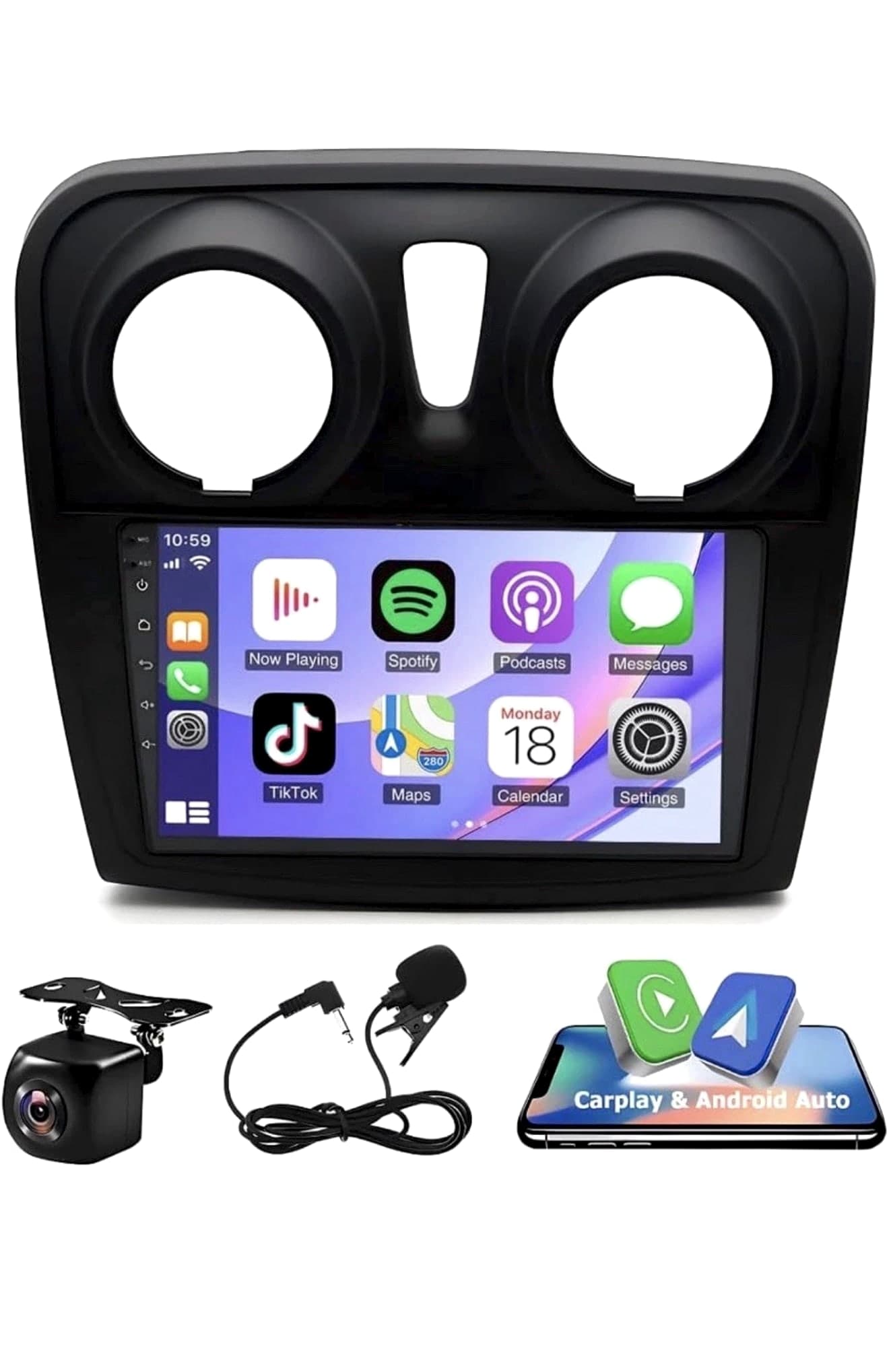 9Inch Android 14 Car Stereo for Renault Dacia Sandero Logan II 2012-2020 2G+32G